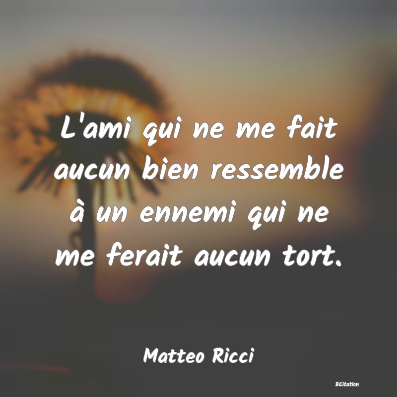 image de citation: L'ami qui ne me fait aucun bien ressemble à un ennemi qui ne me ferait aucun tort.