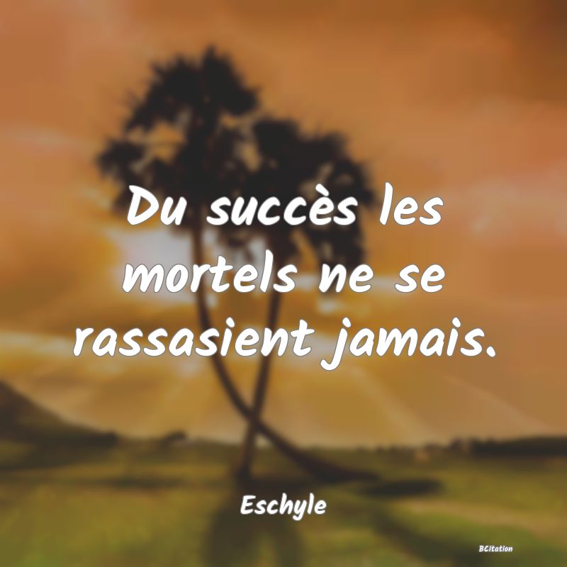 image de citation: Du succès les mortels ne se rassasient jamais.