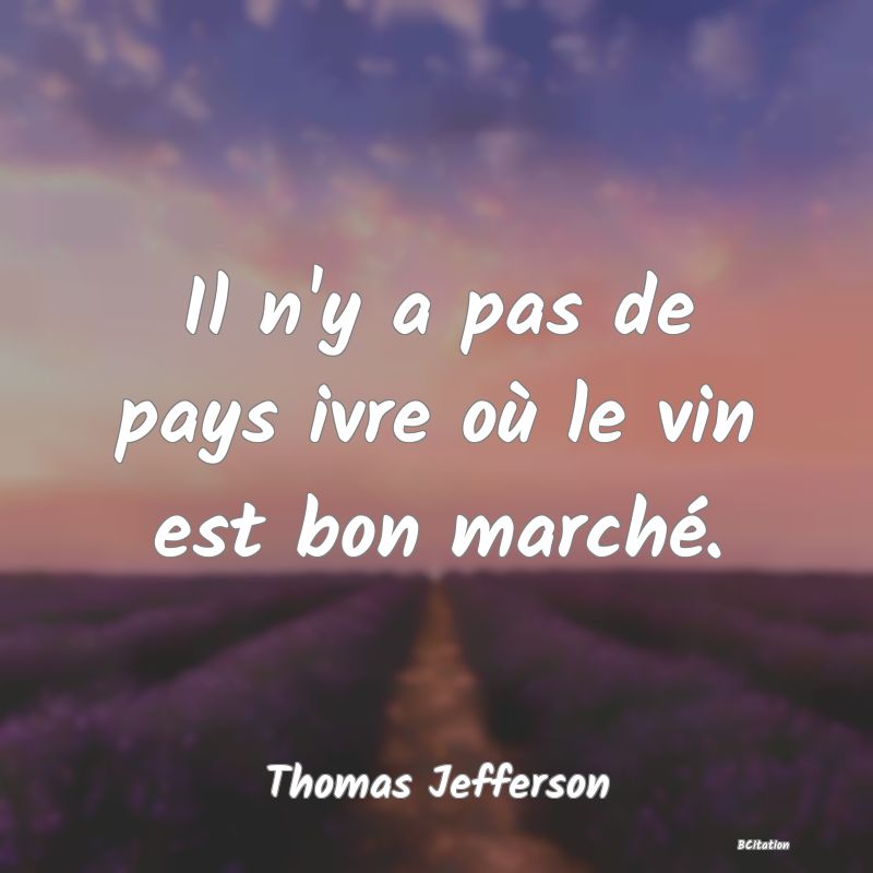 image de citation: Il n'y a pas de pays ivre où le vin est bon marché.