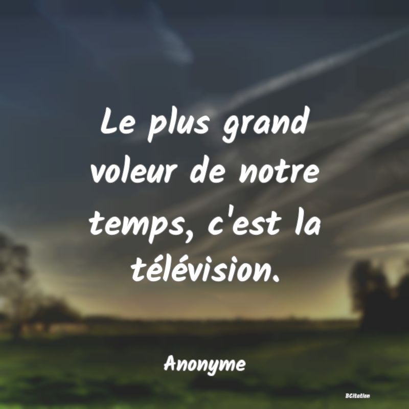 image de citation: Le plus grand voleur de notre temps, c'est la télévision.