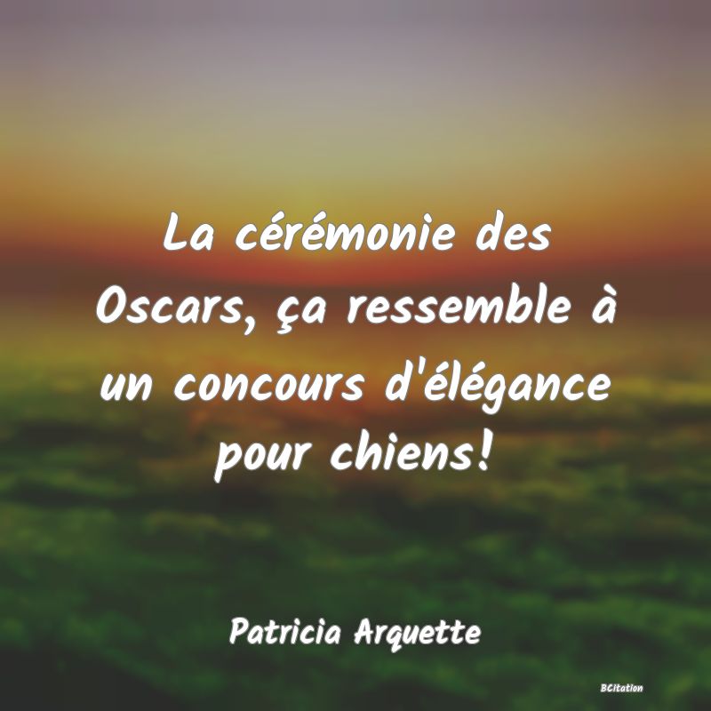 image de citation: La cérémonie des Oscars, ça ressemble à un concours d'élégance pour chiens!