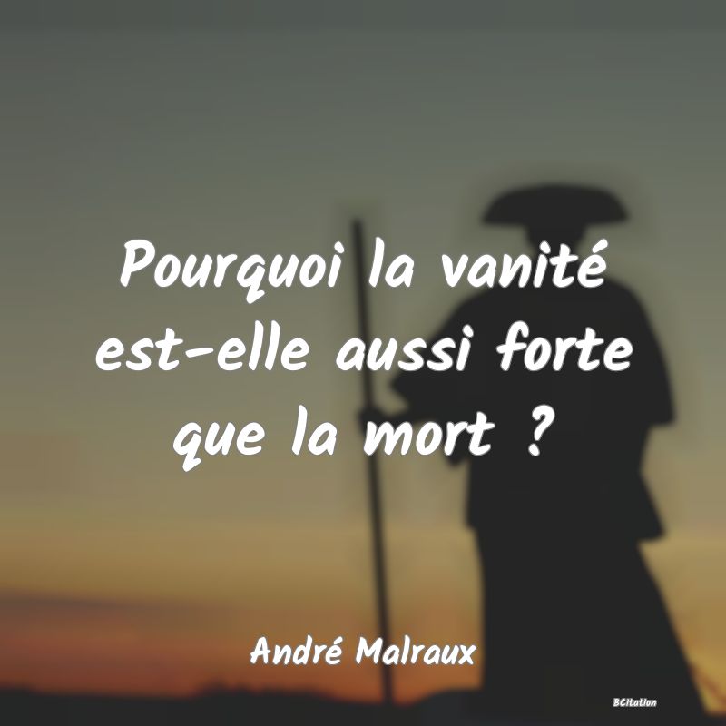 image de citation: Pourquoi la vanité est-elle aussi forte que la mort ?