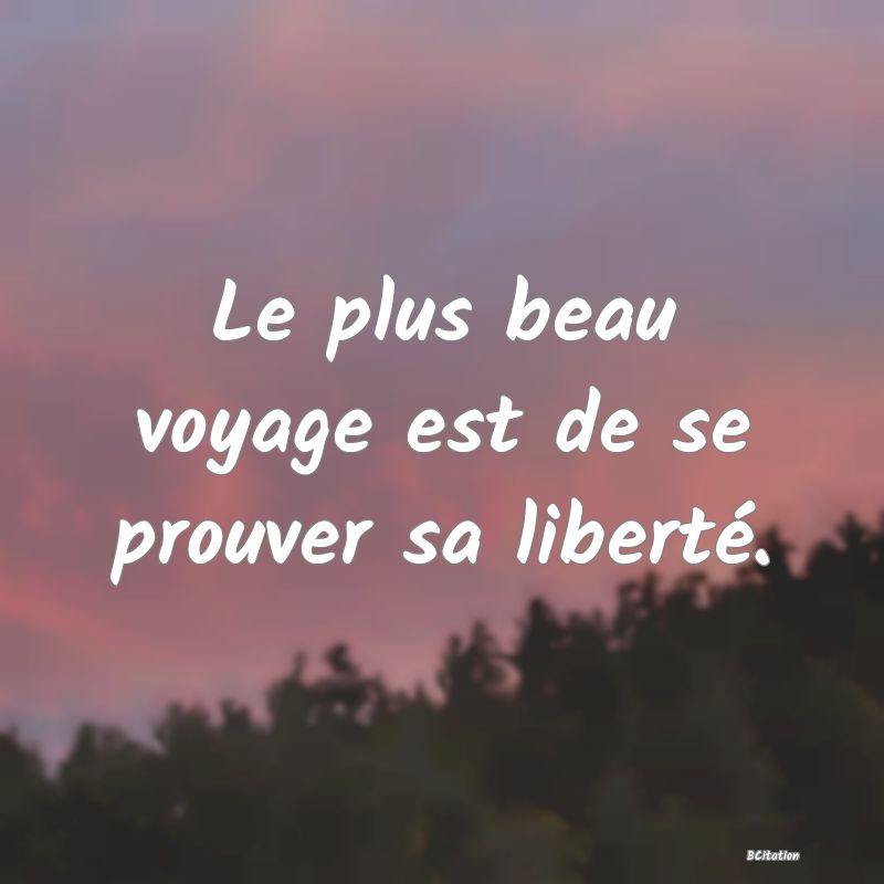 Belle Citation - Le plus beau voyage est de se prouver sa liberté. - 