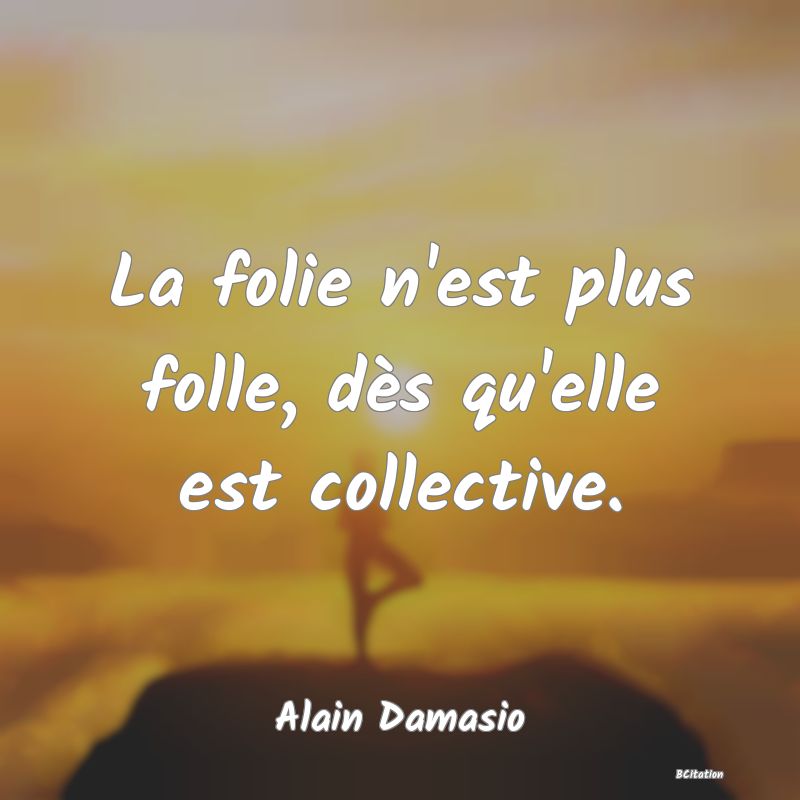 image de citation: La folie n'est plus folle, dès qu'elle est collective.