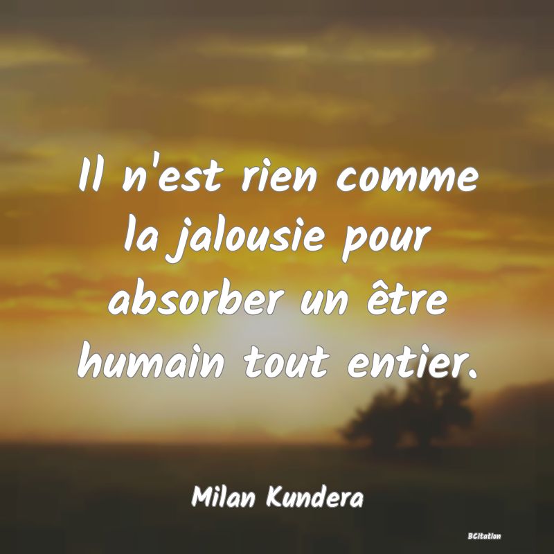 image de citation: Il n'est rien comme la jalousie pour absorber un être humain tout entier.