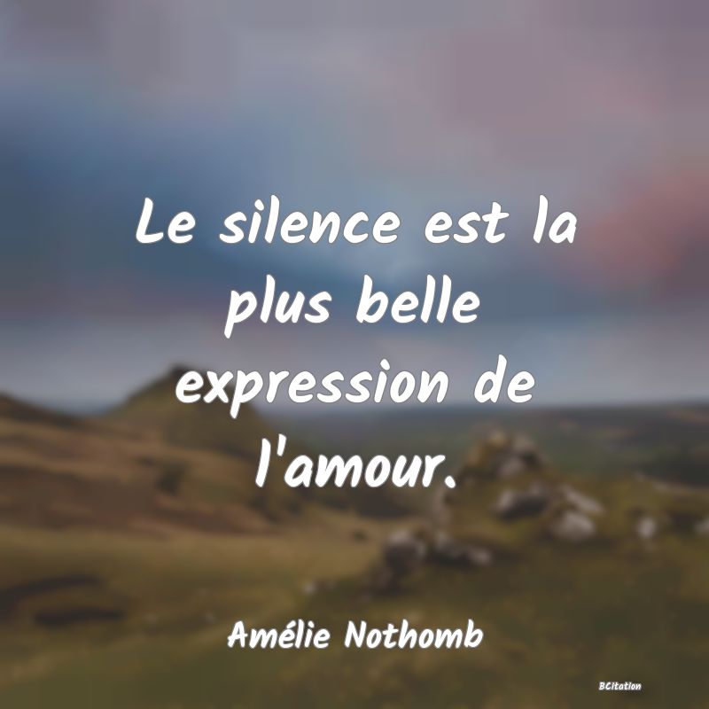 image de citation: Le silence est la plus belle expression de l'amour.