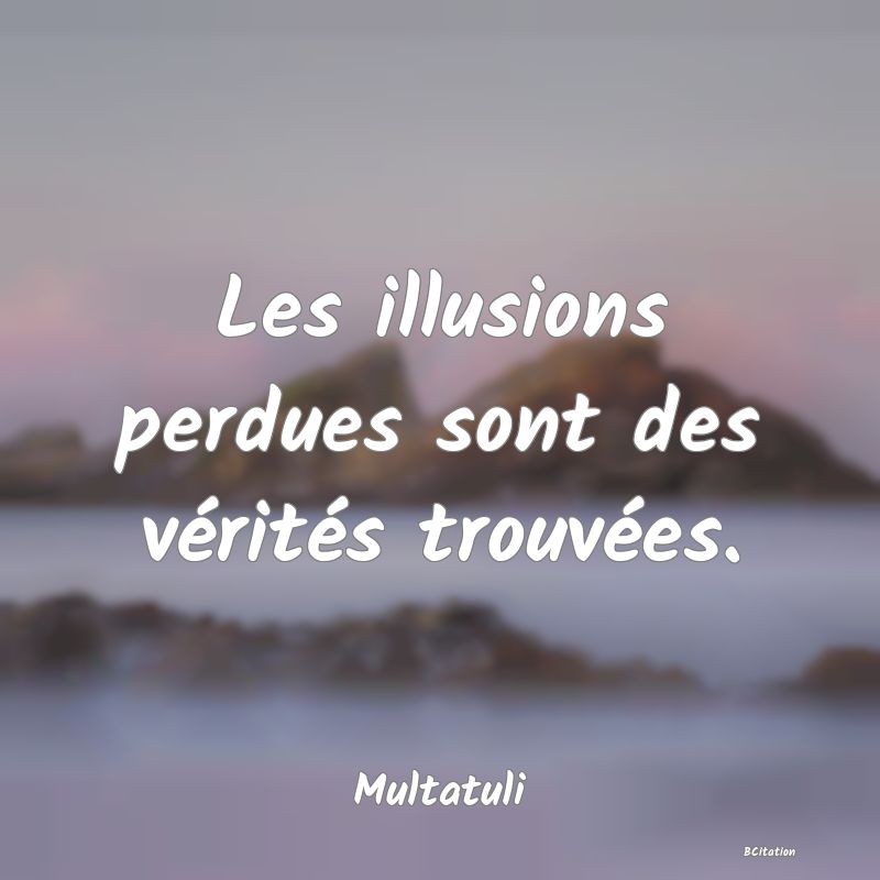 image de citation: Les illusions perdues sont des vérités trouvées.