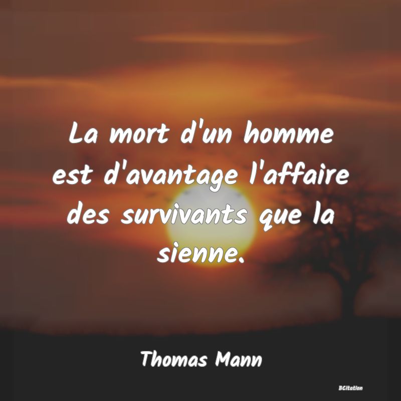 image de citation: La mort d'un homme est d'avantage l'affaire des survivants que la sienne.