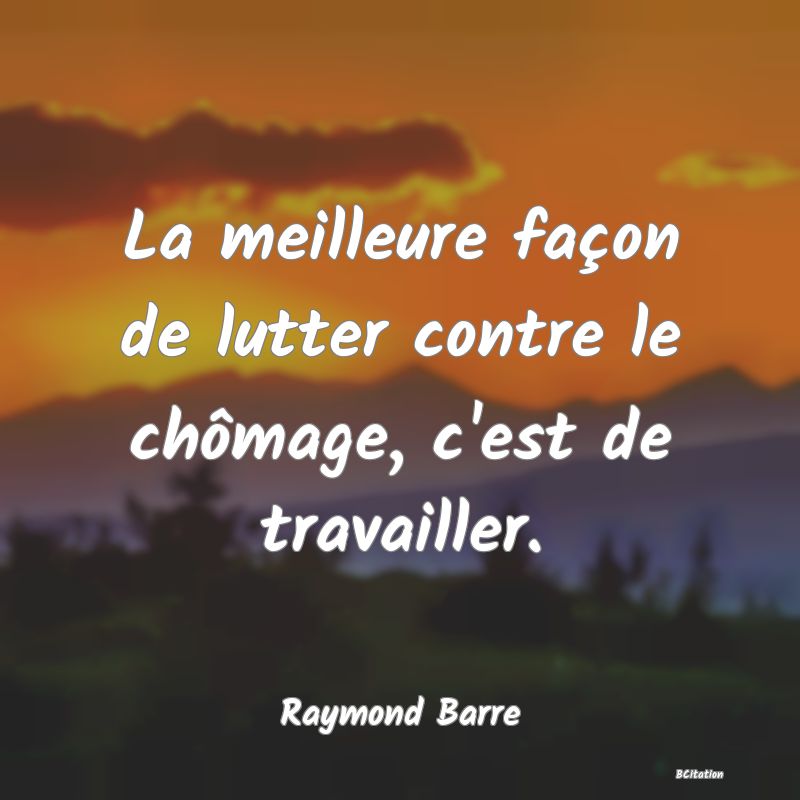 image de citation: La meilleure façon de lutter contre le chômage, c'est de travailler.