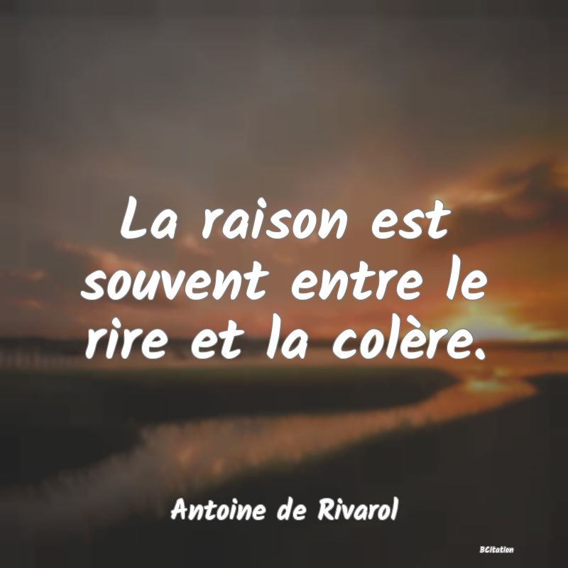 image de citation: La raison est souvent entre le rire et la colère.