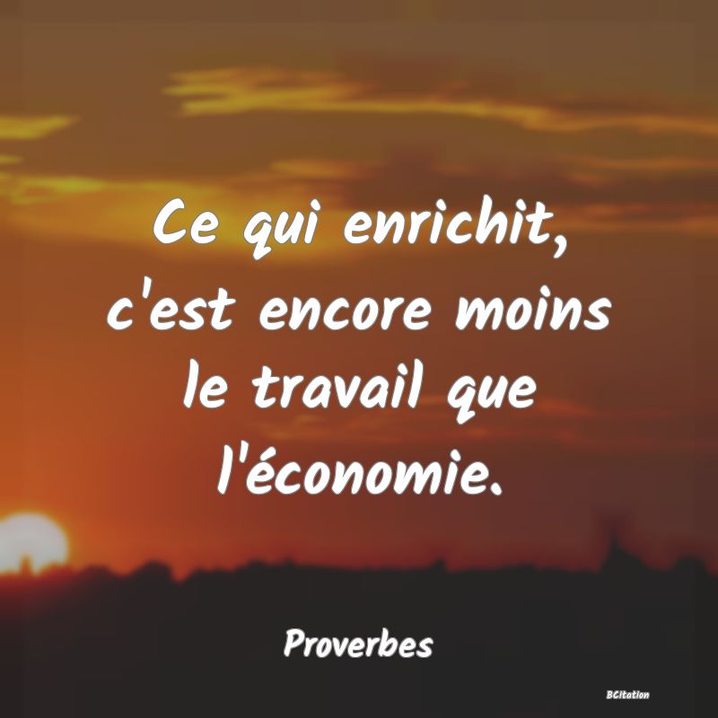 image de citation: Ce qui enrichit, c'est encore moins le travail que l'économie.