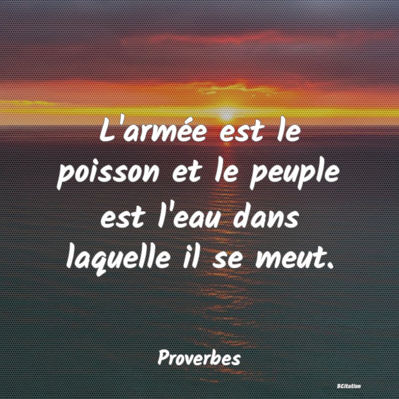 image de citation: L'armée est le poisson et le peuple est l'eau dans laquelle il se meut.