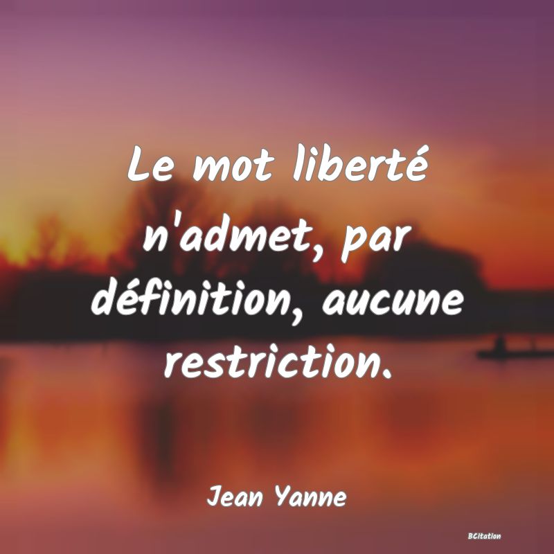 image de citation: Le mot liberté n'admet, par définition, aucune restriction.