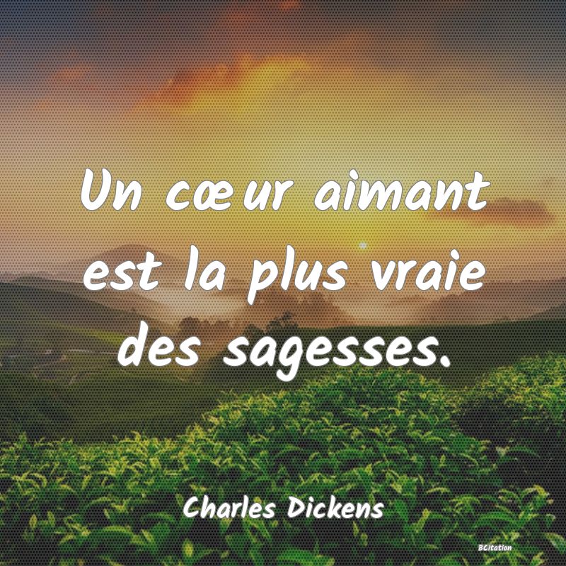 image de citation: Un cœur aimant est la plus vraie des sagesses.