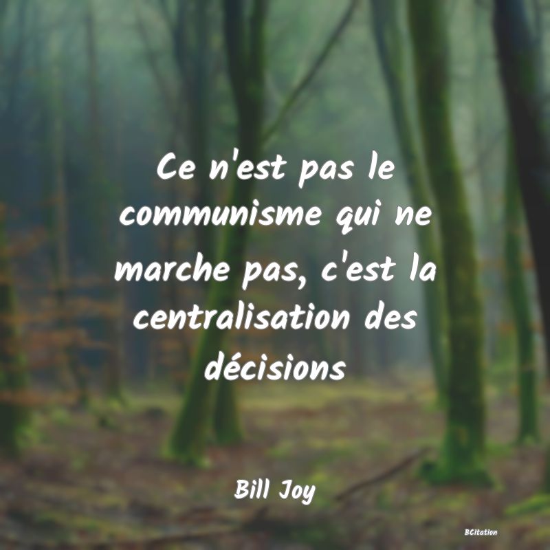 image de citation: Ce n'est pas le communisme qui ne marche pas, c'est la centralisation des décisions