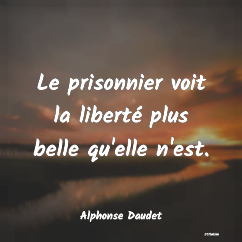 image de citation: Le prisonnier voit la liberté plus belle qu'elle n'est.