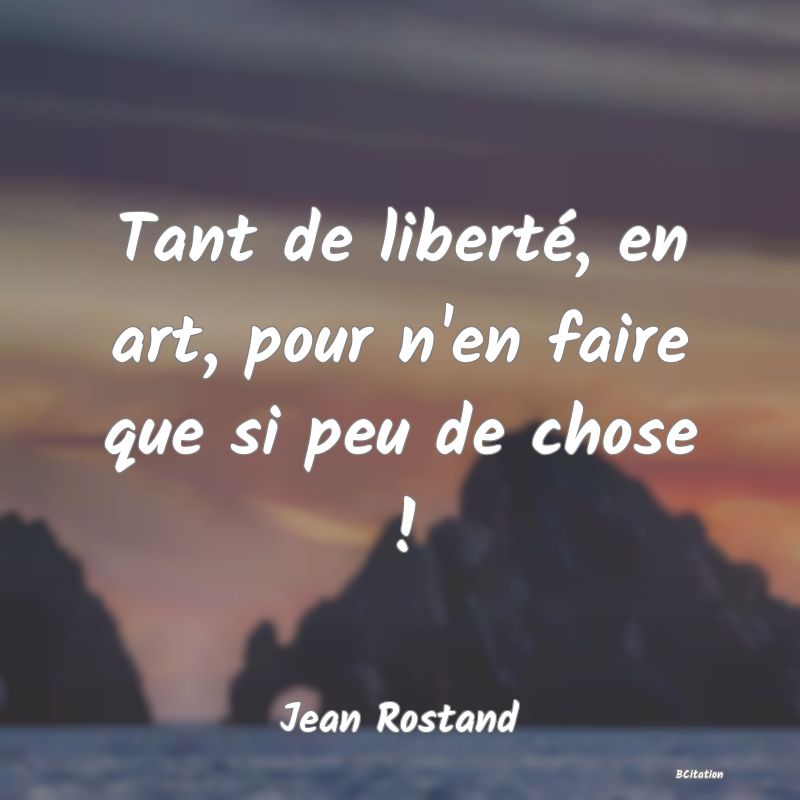 image de citation: Tant de liberté, en art, pour n'en faire que si peu de chose !