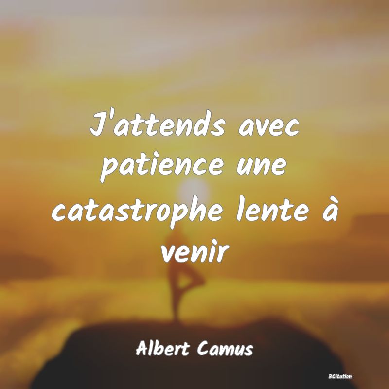 image de citation: J'attends avec patience une catastrophe lente à venir