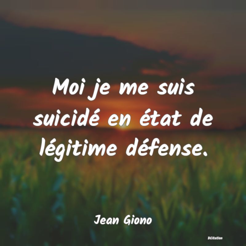 image de citation: Moi je me suis suicidé en état de légitime défense.