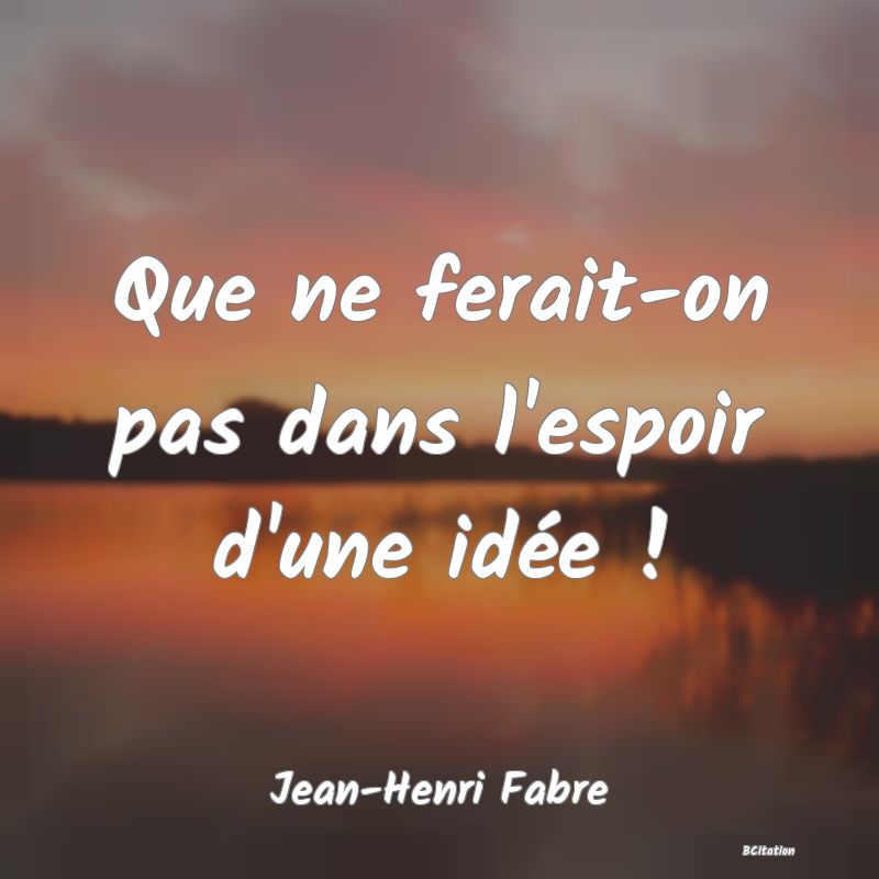 image de citation: Que ne ferait-on pas dans l'espoir d'une idée !