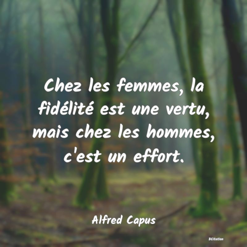 image de citation: Chez les femmes, la fidélité est une vertu, mais chez les hommes, c'est un effort.