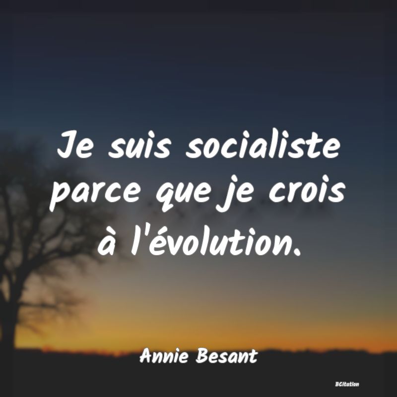 image de citation: Je suis socialiste parce que je crois à l'évolution.