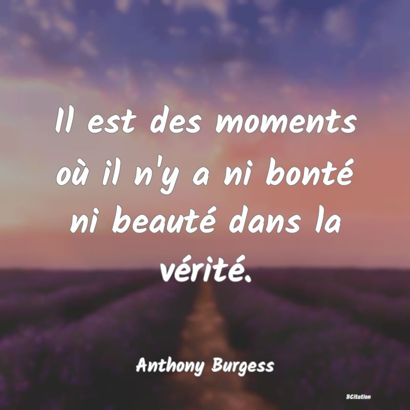 image de citation: Il est des moments où il n'y a ni bonté ni beauté dans la vérité.