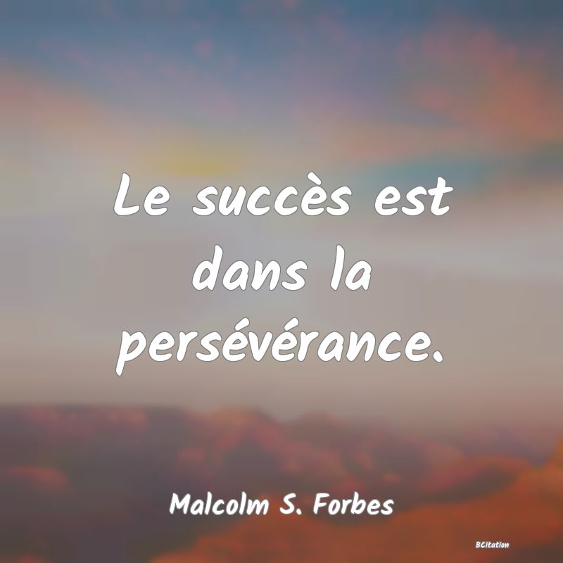 image de citation: Le succès est dans la persévérance.