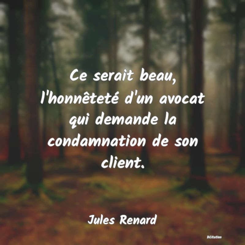 image de citation: Ce serait beau, l'honnêteté d'un avocat qui demande la condamnation de son client.