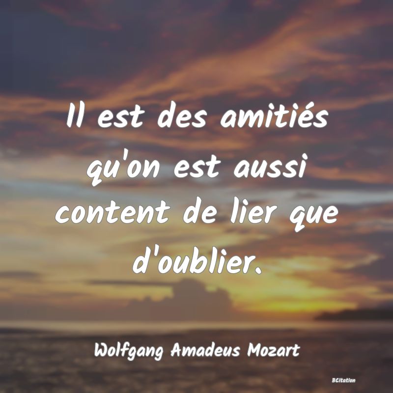 image de citation: Il est des amitiés qu'on est aussi content de lier que d'oublier.