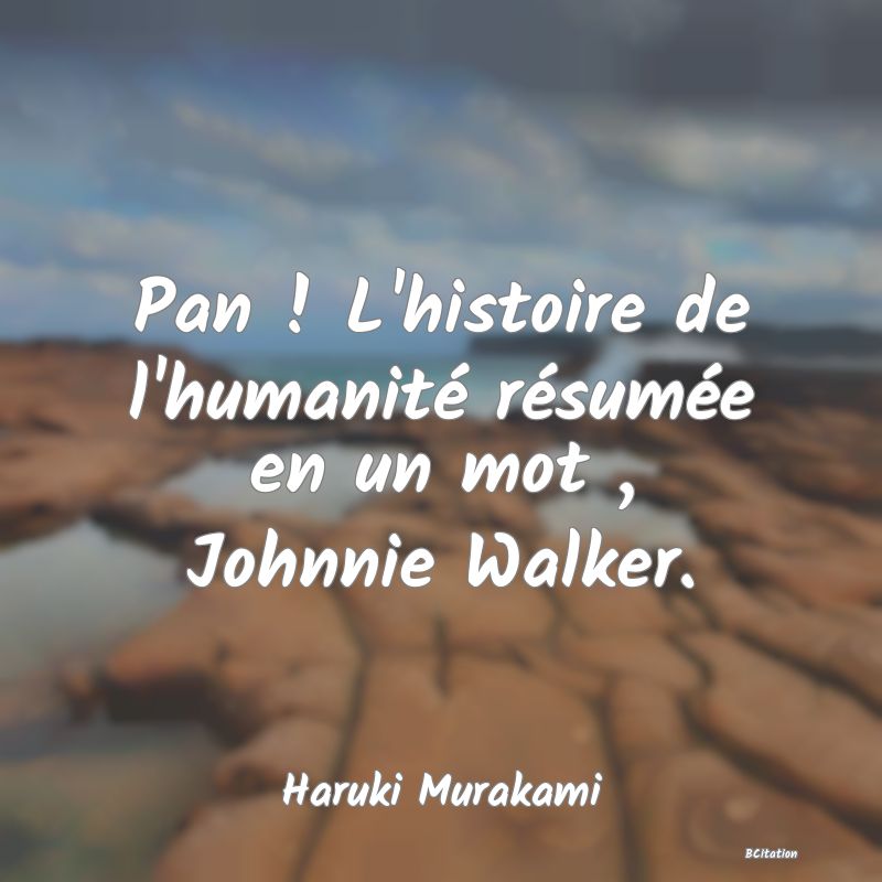 image de citation: Pan ! L'histoire de l'humanité résumée en un mot , Johnnie Walker.