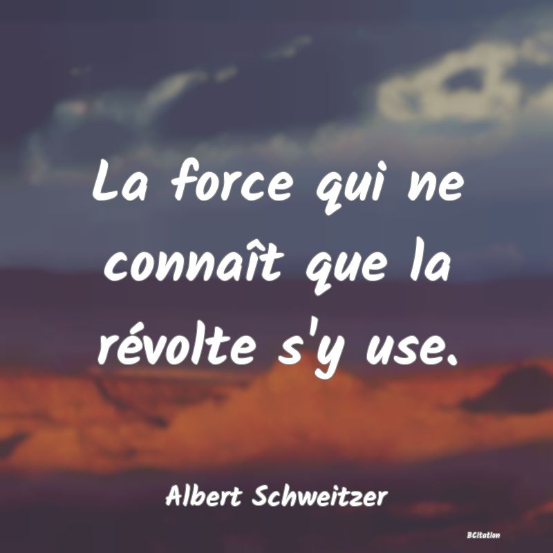 image de citation: La force qui ne connaît que la révolte s'y use.