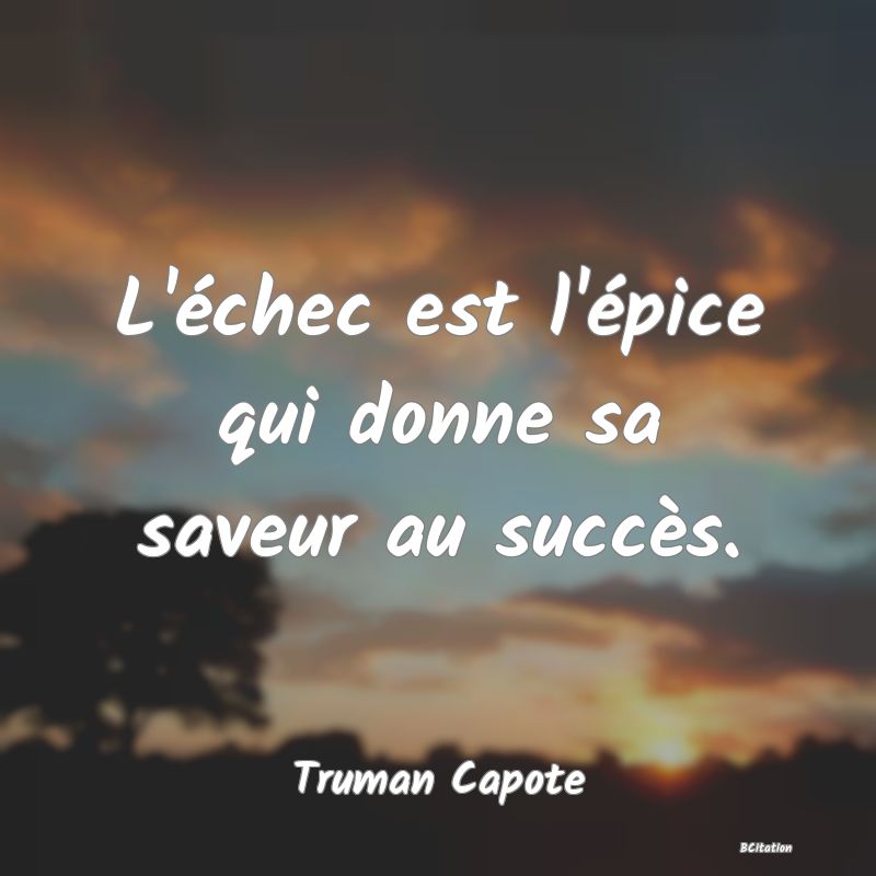 image de citation: L'échec est l'épice qui donne sa saveur au succès.