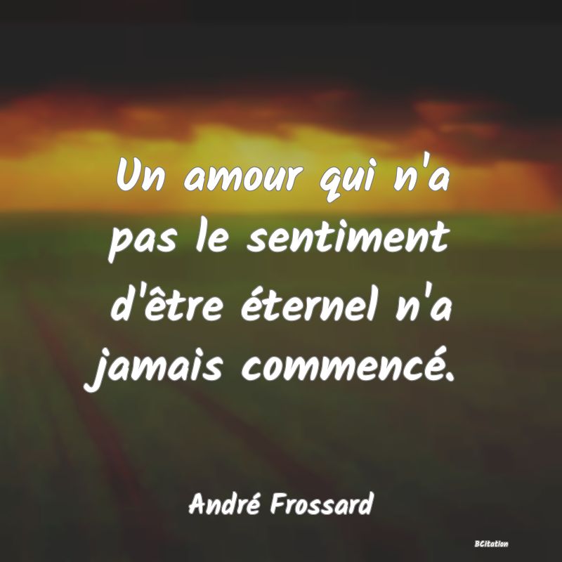 image de citation: Un amour qui n'a pas le sentiment d'être éternel n'a jamais commencé.