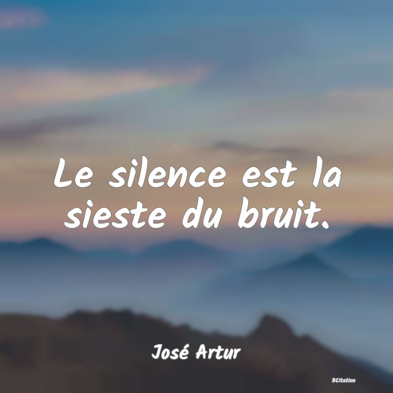 image de citation: Le silence est la sieste du bruit.