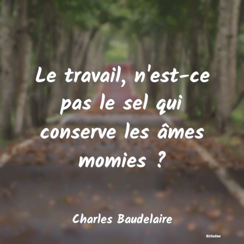 image de citation: Le travail, n'est-ce pas le sel qui conserve les âmes momies ?