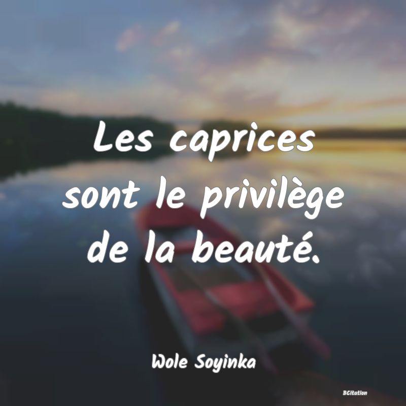 Belle Citation - Les caprices sont le privilège de la beauté. - Wole Soyinka