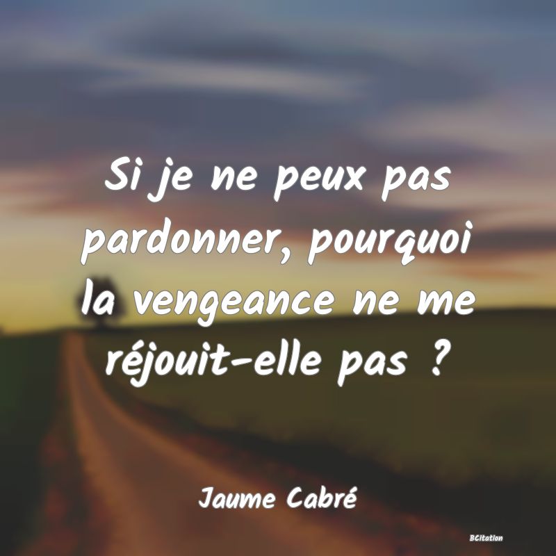 image de citation: Si je ne peux pas pardonner, pourquoi la vengeance ne me réjouit-elle pas ?