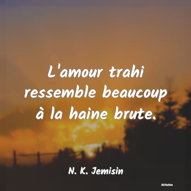 image de citation: L'amour trahi ressemble beaucoup à la haine brute.