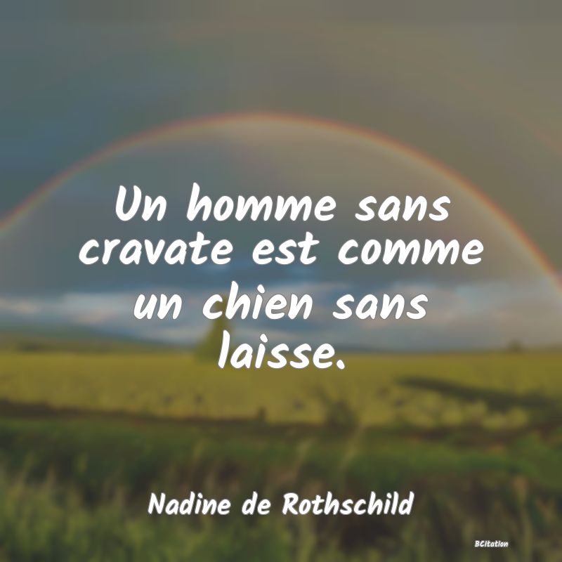 image de citation: Un homme sans cravate est comme un chien sans laisse.