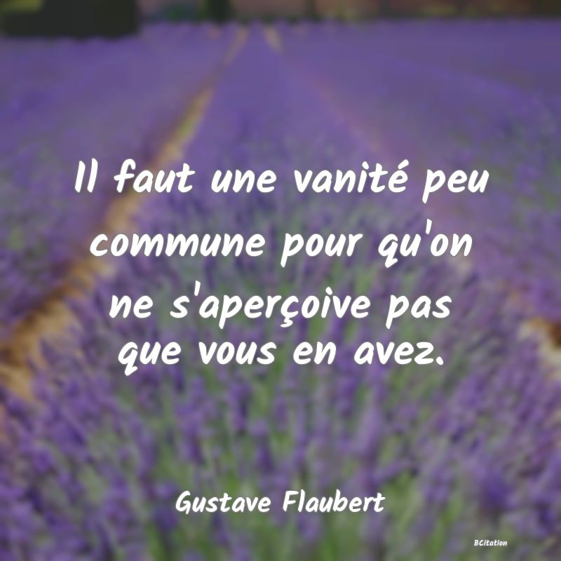 image de citation: Il faut une vanité peu commune pour qu'on ne s'aperçoive pas que vous en avez.