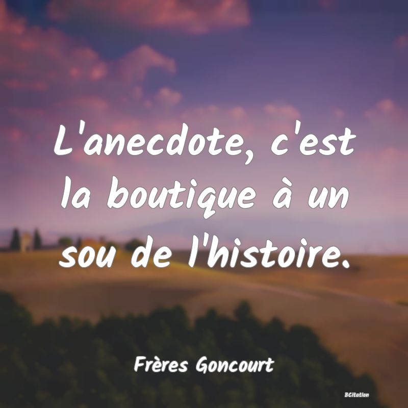 image de citation: L'anecdote, c'est la boutique à un sou de l'histoire.
