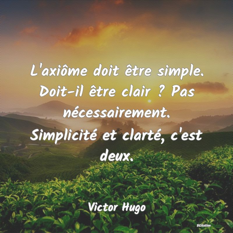 image de citation: L'axiôme doit être simple. Doit-il être clair ? Pas nécessairement. Simplicité et clarté, c'est deux.