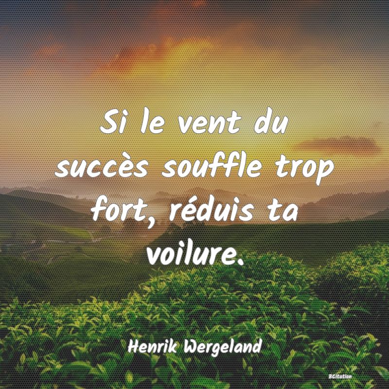 Belle Citation - Si le vent du succès souffle trop fort, réduis ta voilure. - Henrik Wergeland