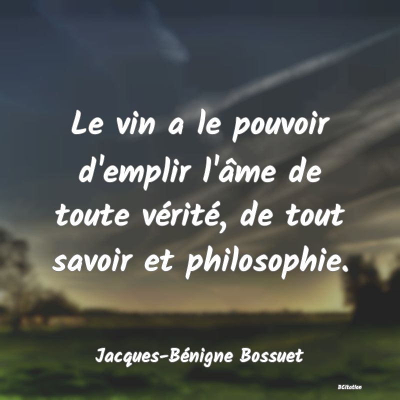 image de citation: Le vin a le pouvoir d'emplir l'âme de toute vérité, de tout savoir et philosophie.