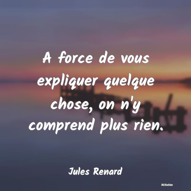 image de citation: A force de vous expliquer quelque chose, on n'y comprend plus rien.