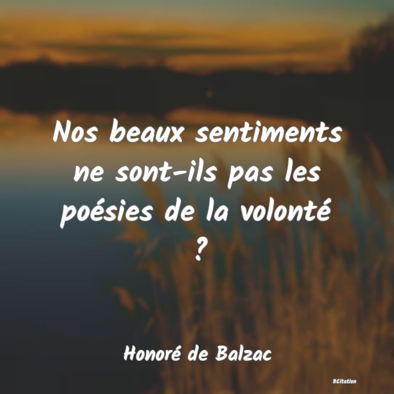 image de citation: Nos beaux sentiments ne sont-ils pas les poésies de la volonté ?