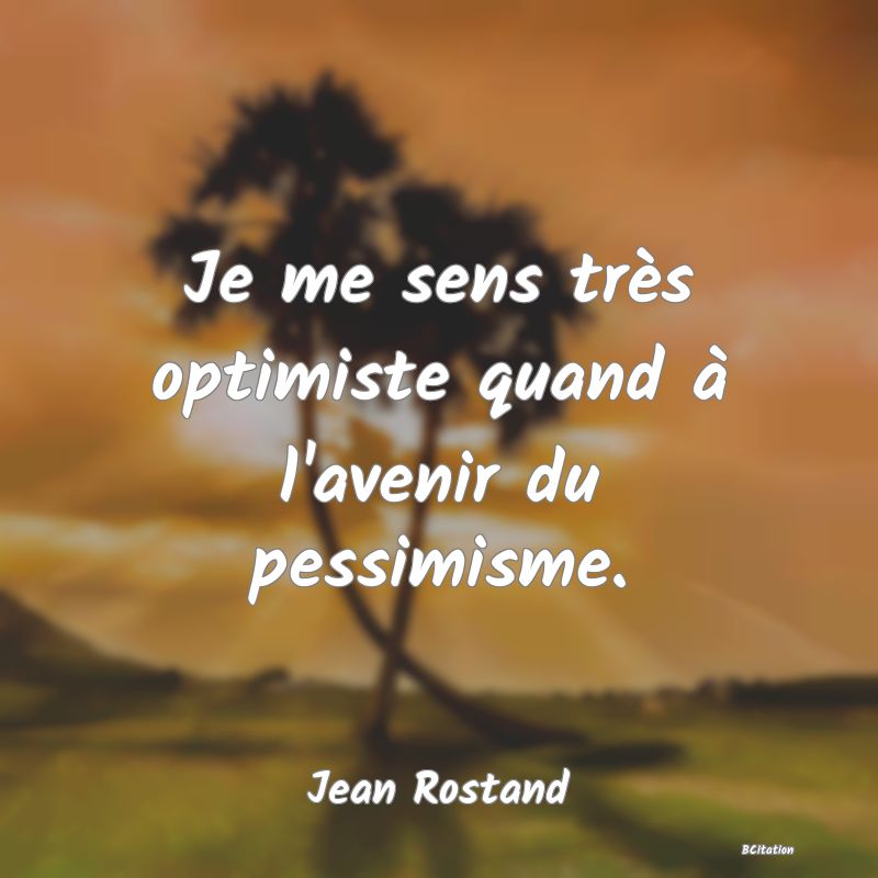 image de citation: Je me sens très optimiste quand à l'avenir du pessimisme.