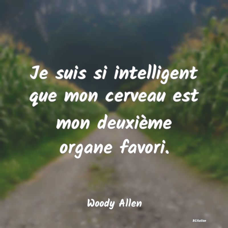 image de citation: Je suis si intelligent que mon cerveau est mon deuxième organe favori.