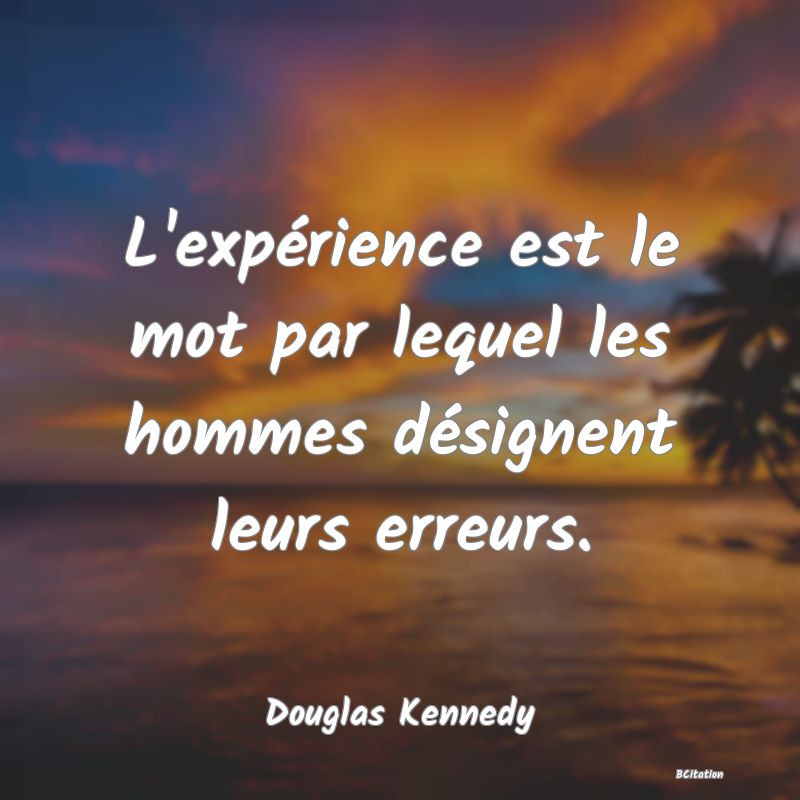 image de citation: L'expérience est le mot par lequel les hommes désignent leurs erreurs.